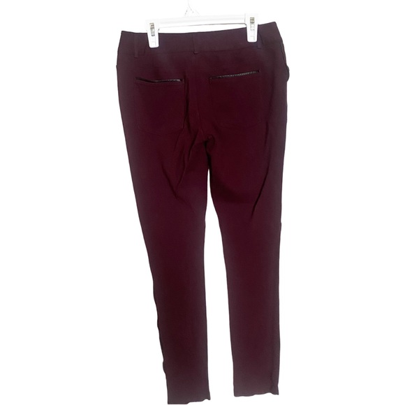 Maurices Burgundy Ponte Stretch Knit Skinny Pants Small - Picture 3 of 14